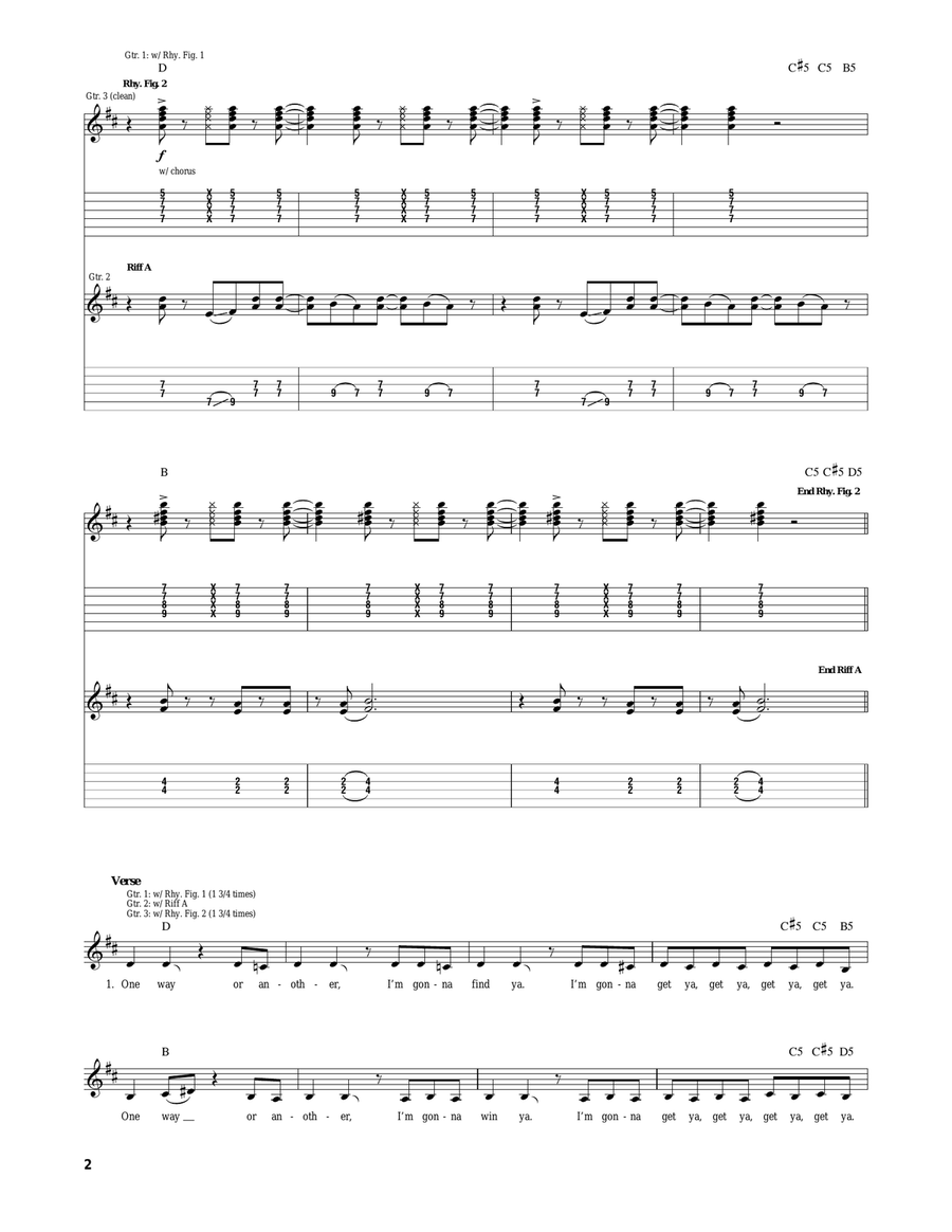 One Way Or Another One Way Or Another Acoustic Guitar scores gallery preview page 2