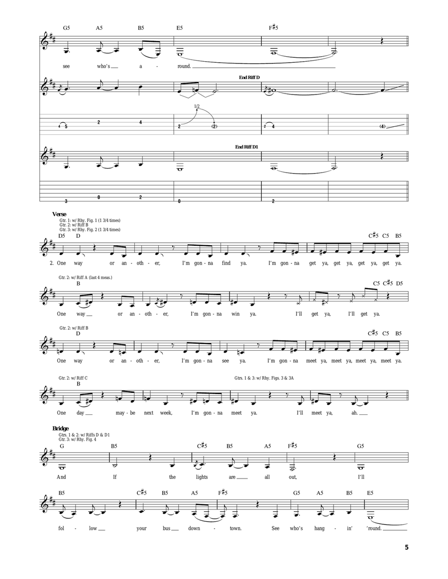 One Way Or Another One Way Or Another Acoustic Guitar scores gallery preview page 5