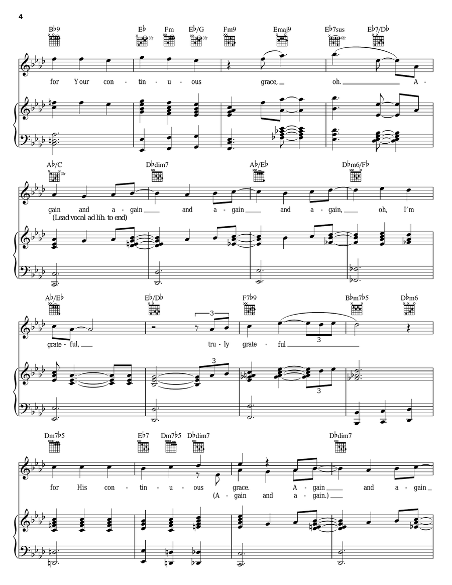 Continuous Grace Continuous Grace Piano, Vocal, Guitar scores gallery preview page 4