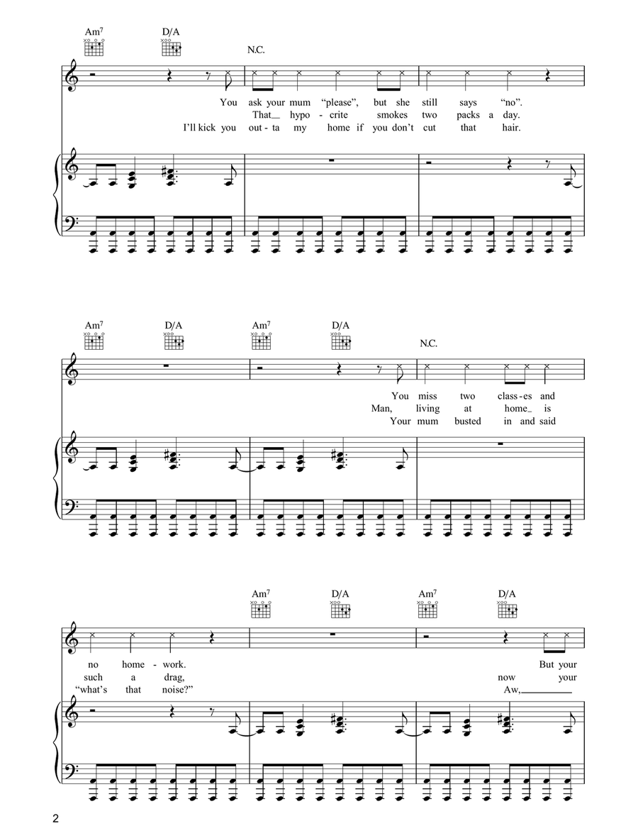 Fight For Your Right (To Party) Piano, Vocal, Guitar scores gallery preview page 2