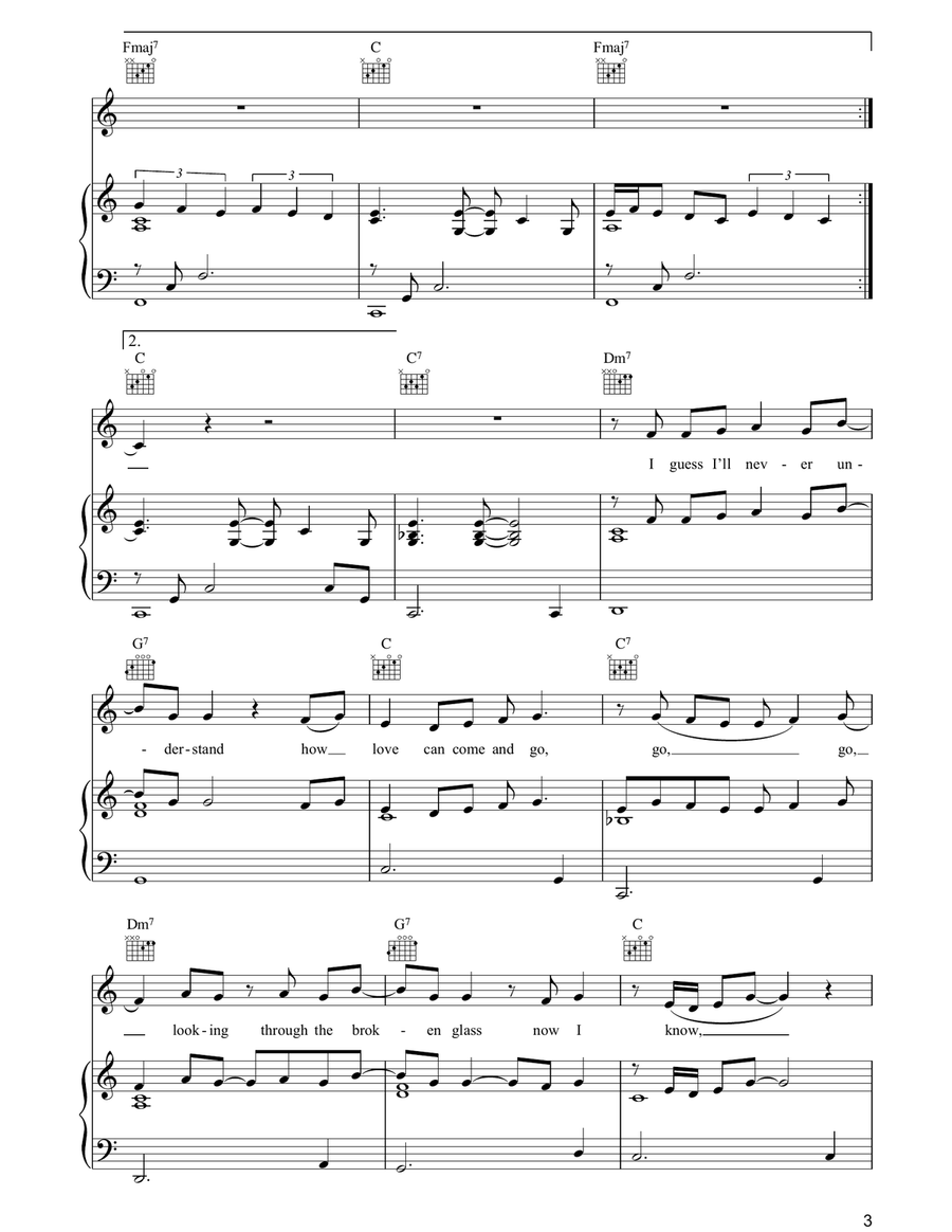No Defence Piano, Vocal, Guitar - Digital Sheet Music page 3