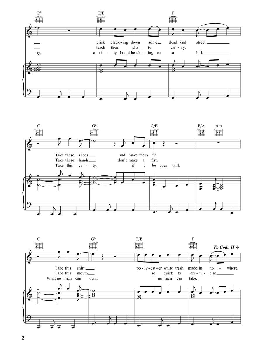 Yahweh Yahweh Piano, Vocal, Guitar scores gallery preview page 2