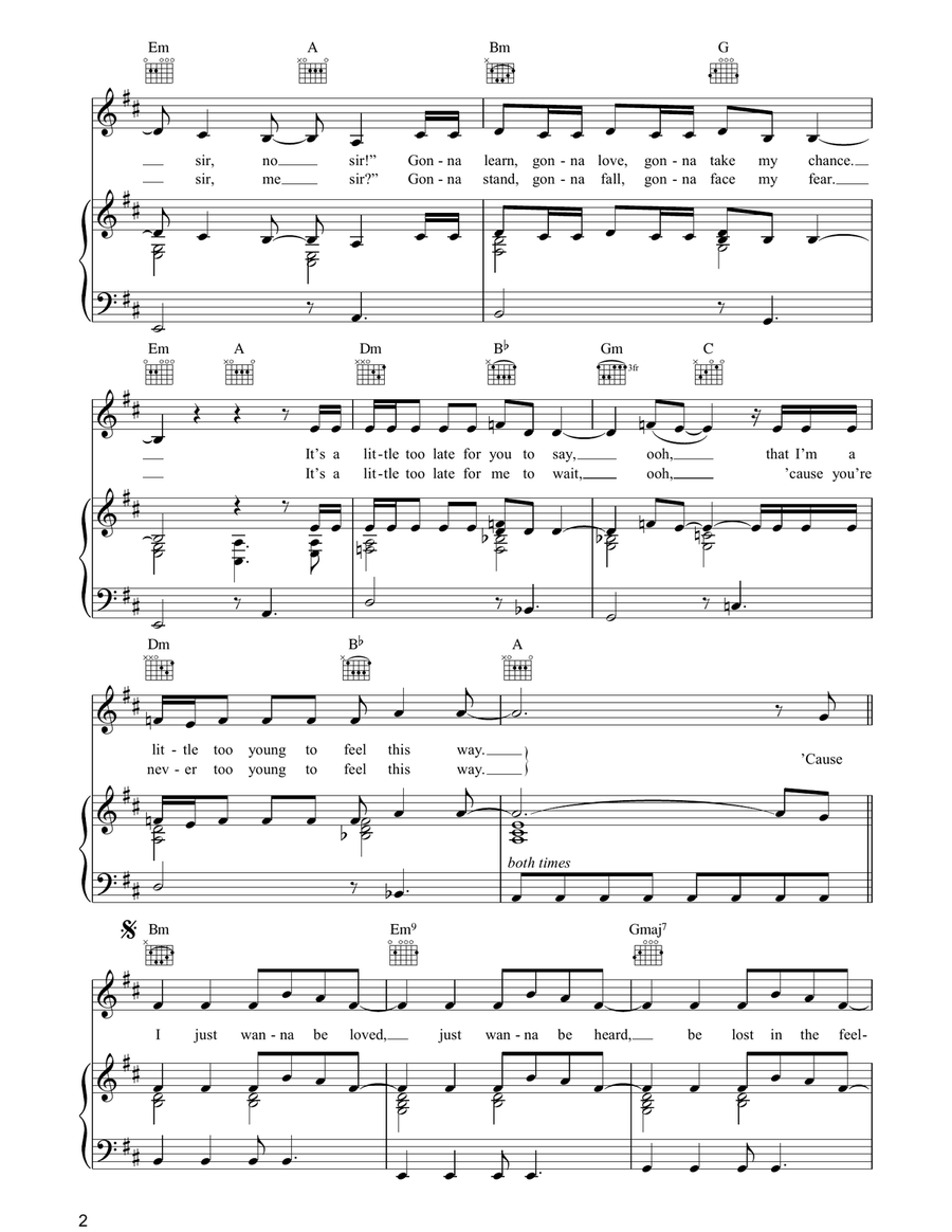 A Little Too Late A Little Too Late Piano, Vocal, Guitar scores gallery preview page 2
