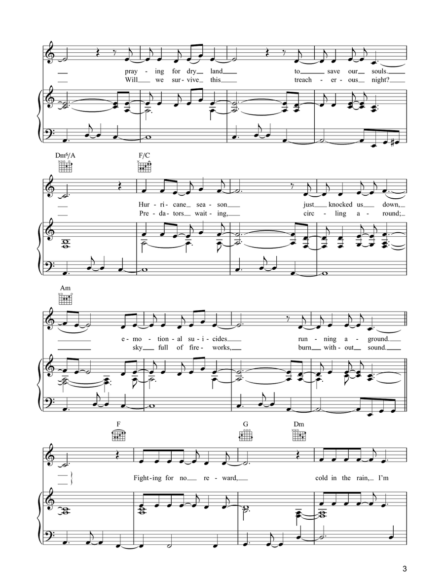Electric Storm Electric Storm Piano, Vocal, Guitar scores gallery preview page 3