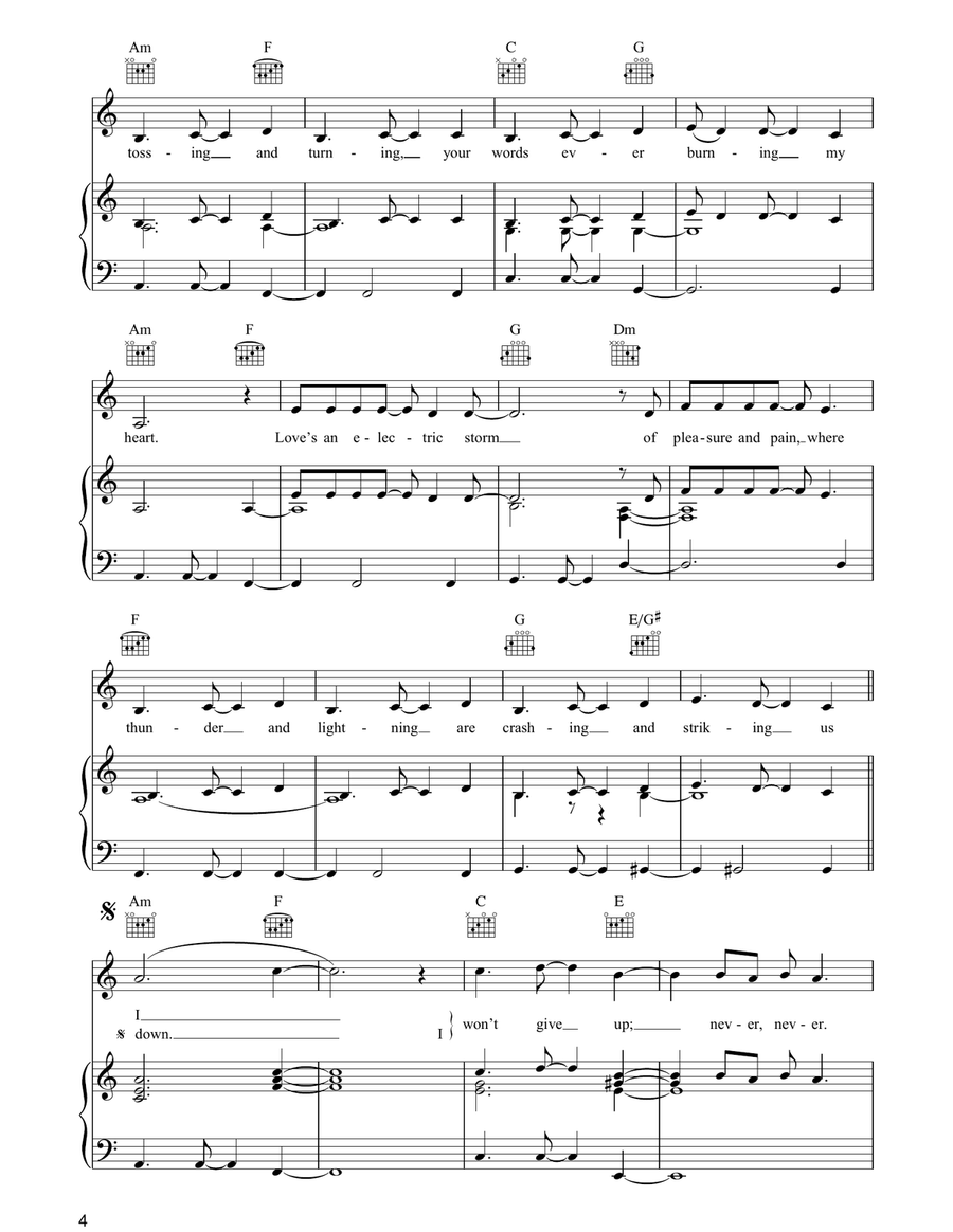 Electric Storm Electric Storm Piano, Vocal, Guitar scores gallery preview page 4