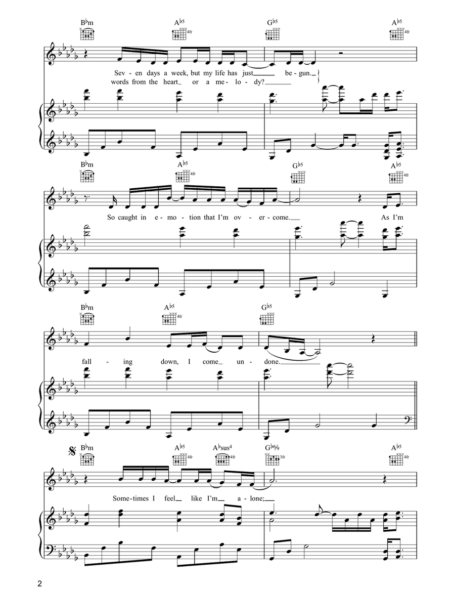 Fragile Fragile Piano, Vocal, Guitar scores gallery preview page 2