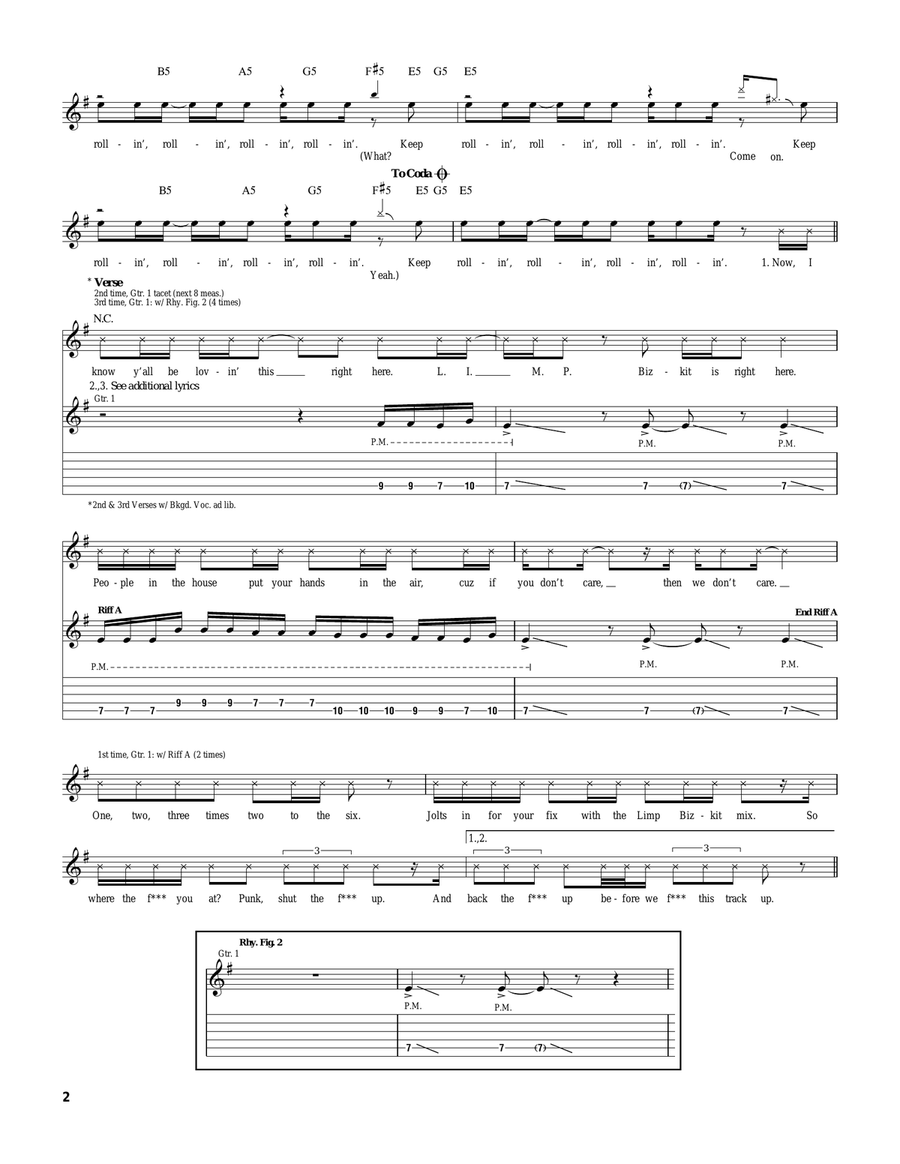 Rollin' Rollin' Acoustic Guitar scores gallery preview page 2