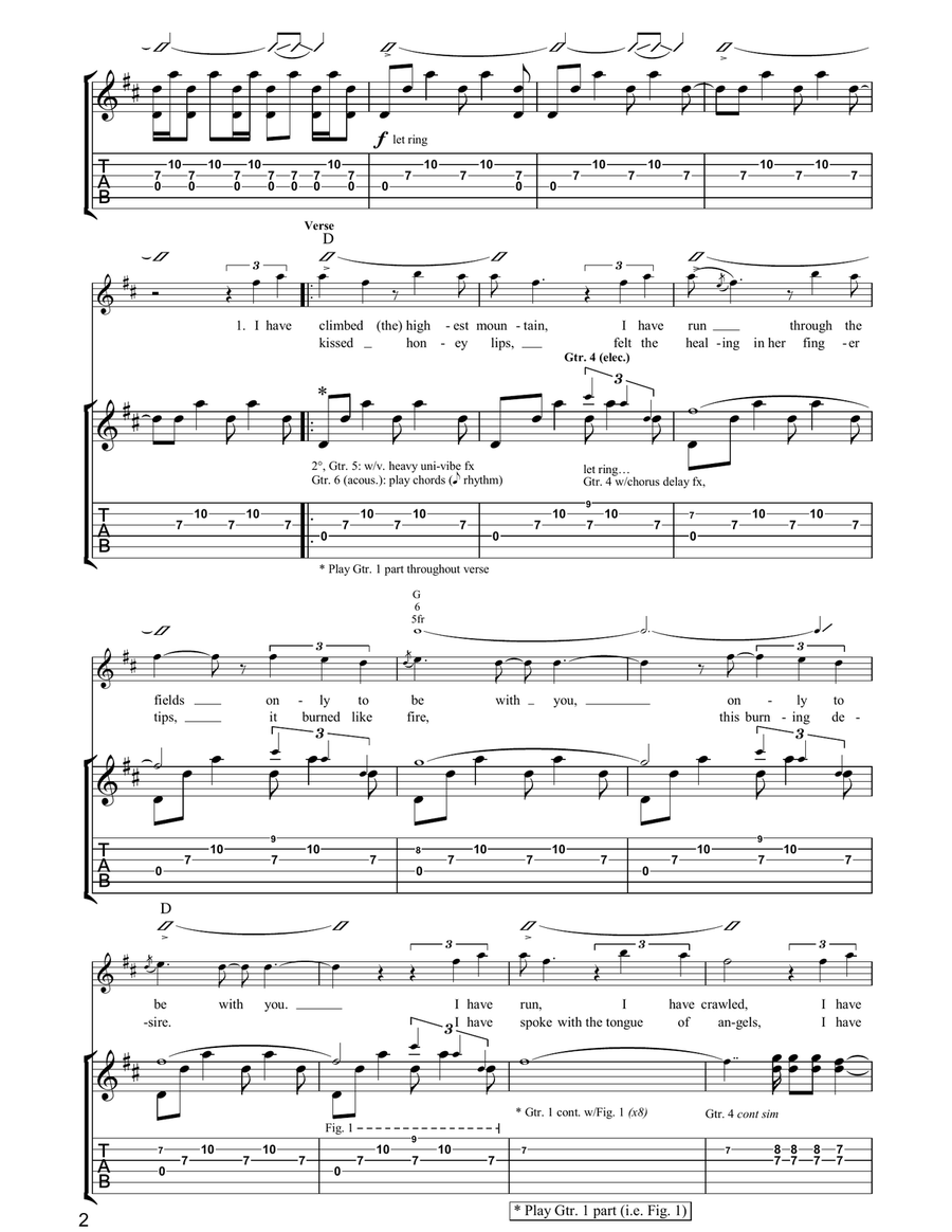 I Still Haven't Found What I'm Looking For Acoustic Guitar scores gallery preview page 2