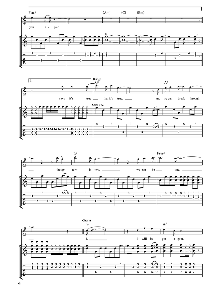New Year's Day New Year's Day Acoustic Guitar scores gallery preview page 4