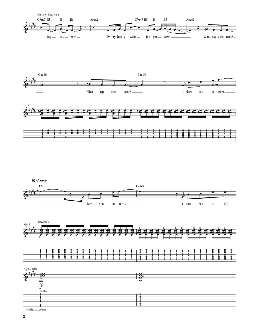 Dare You To Move Acoustic Guitar scores gallery preview page 2