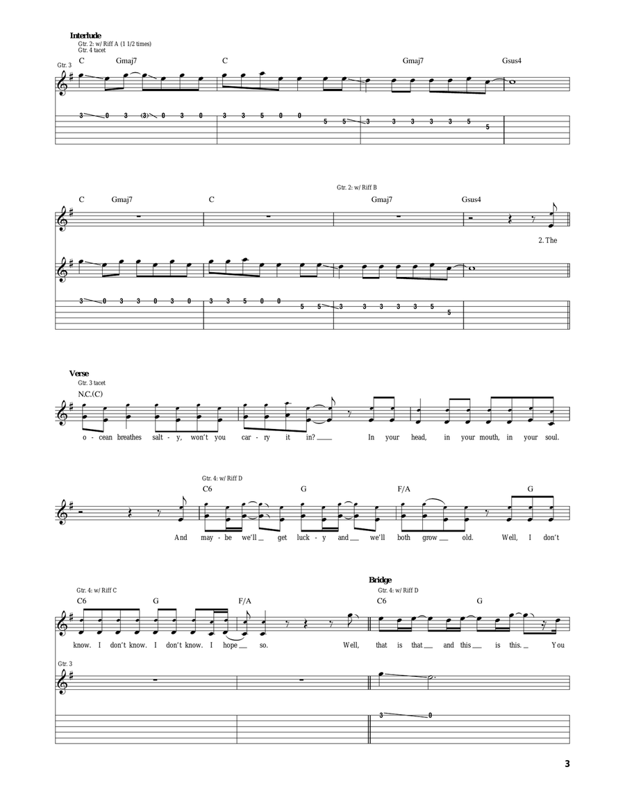 Ocean Breathes Salty Ocean Breathes Salty Acoustic Guitar scores gallery preview page 3