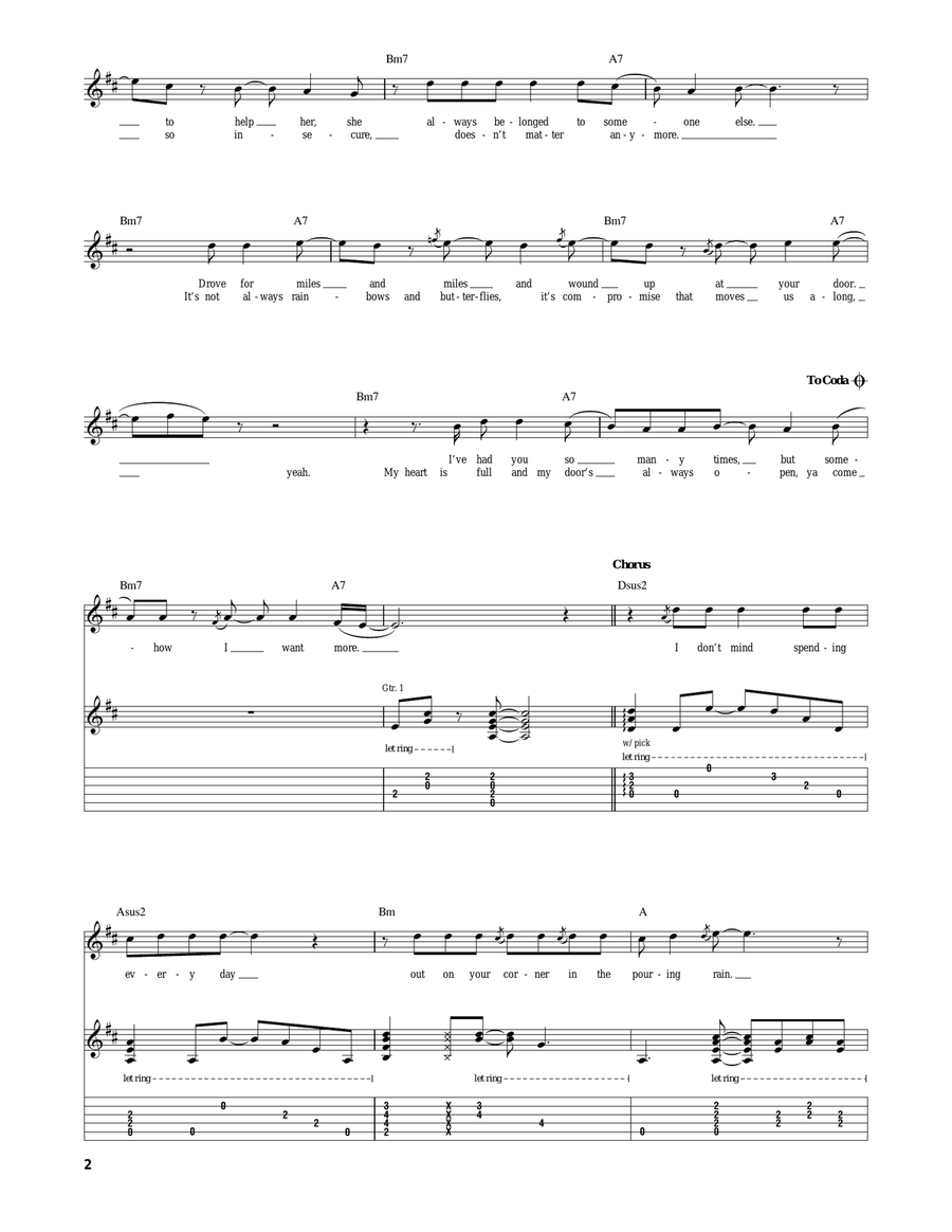 She Will Be Loved She Will Be Loved Acoustic Guitar scores gallery preview page 2