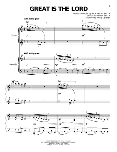 Great Is The Lord (arr. Phillip Keveren)