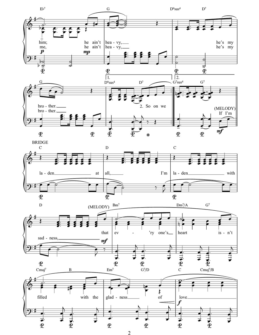 He Ain't Heavy, He's My Brother Acoustic Guitar scores gallery preview page 2