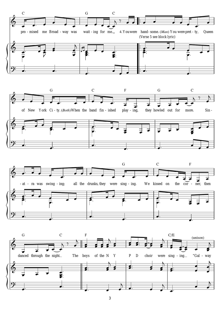 Fairytale Of New York Fairytale Of New York Piano, Vocal, Guitar scores gallery preview page 3