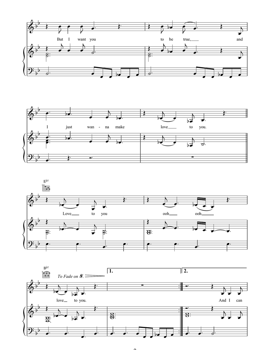 I Just Wanna Make Love To You Piano, Vocal, Guitar scores gallery preview page 2