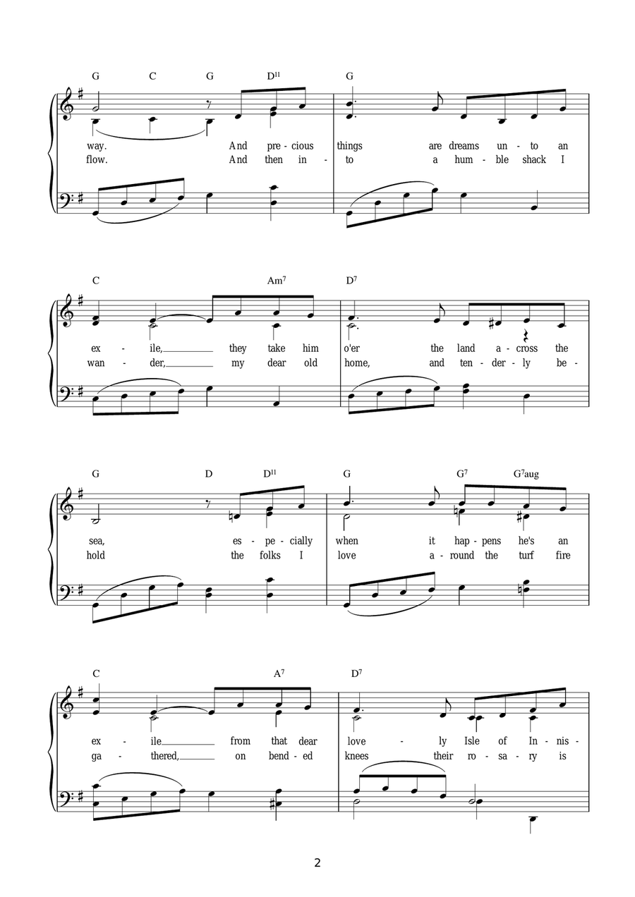 The Isle Of Innisfree The Isle Of Innisfree Piano, Vocal, Guitar scores gallery preview page 2