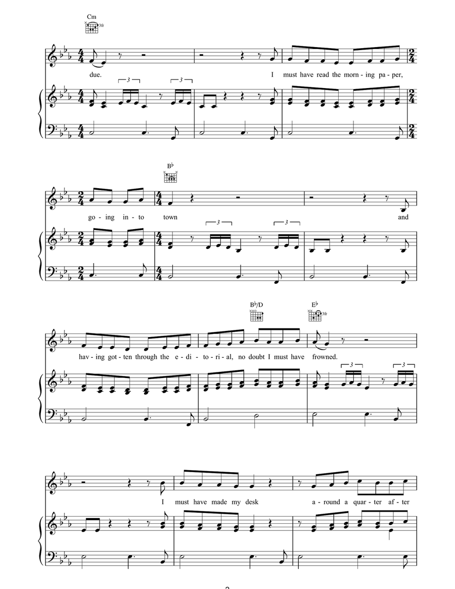 The Day Before You Came The Day Before You Came Piano, Vocal, Guitar scores gallery preview page 2