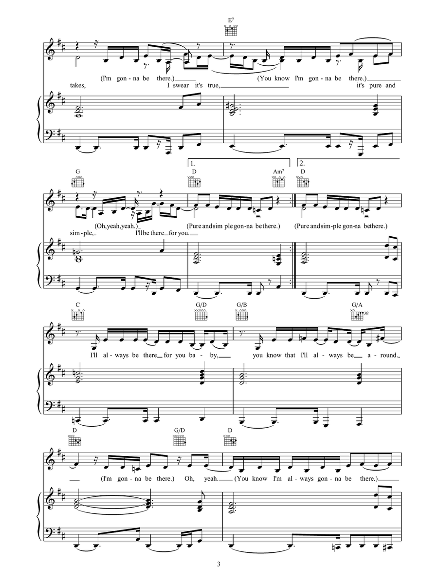 Pure And Simple Piano, Vocal, Guitar scores gallery preview page 3