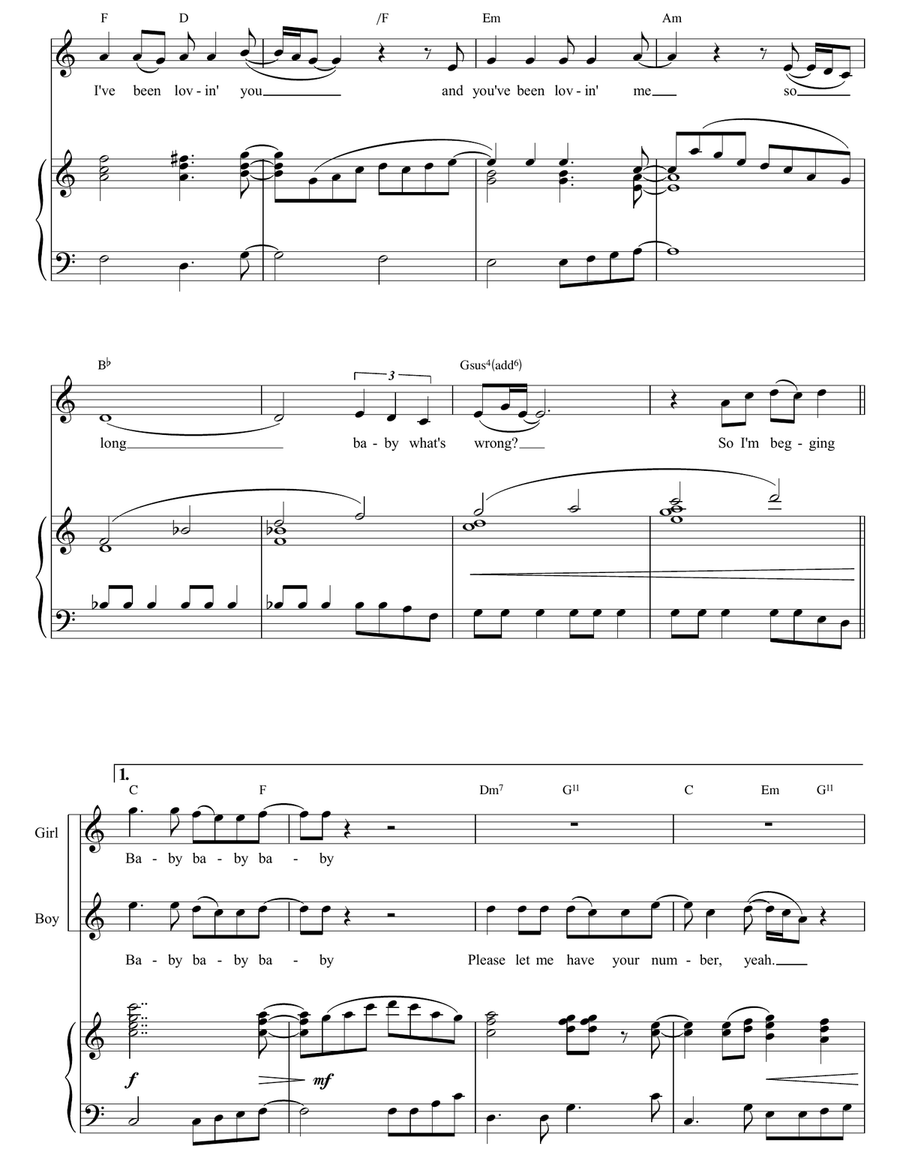 Private Number Private Number Piano, Vocal, Guitar scores gallery preview page 2