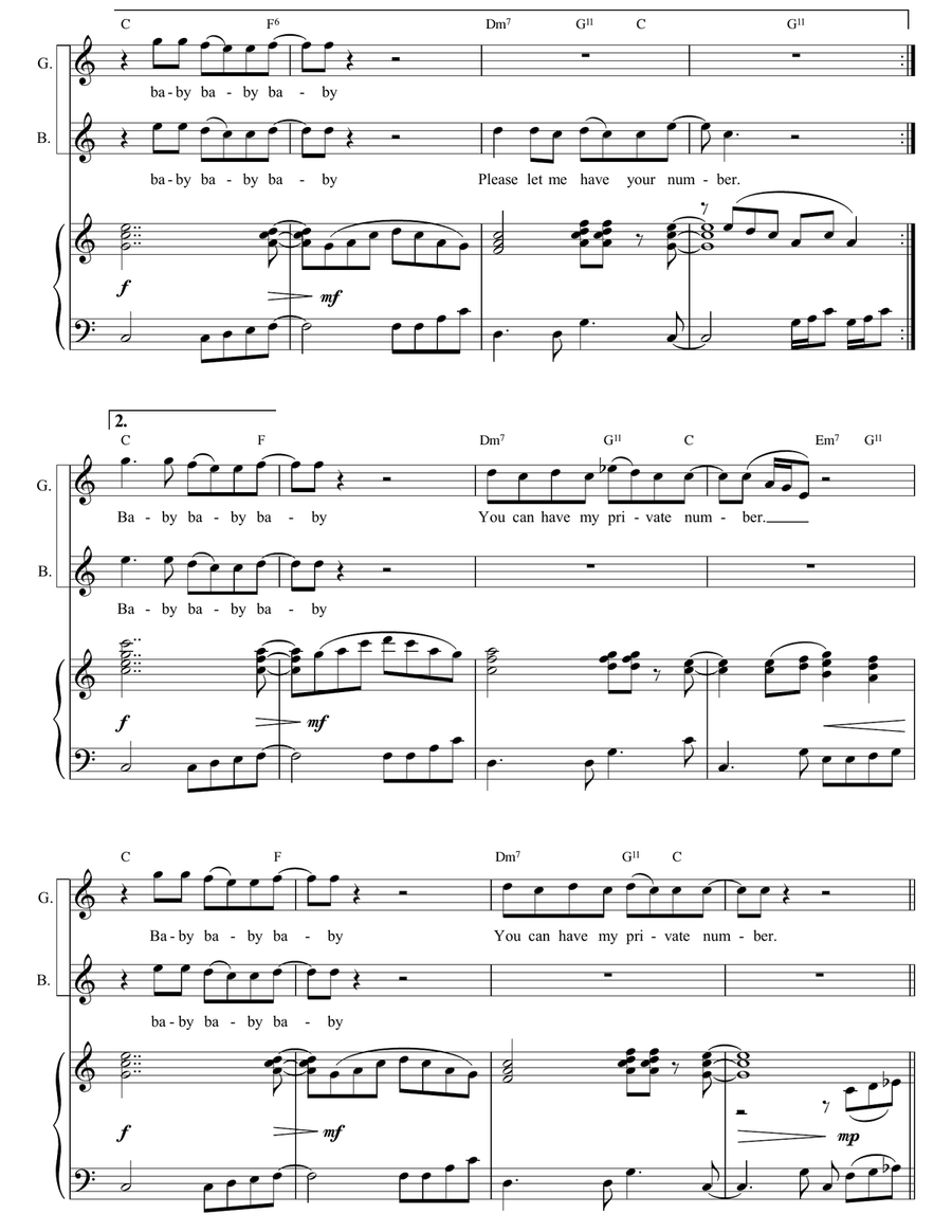 Private Number Private Number Piano, Vocal, Guitar scores gallery preview page 3