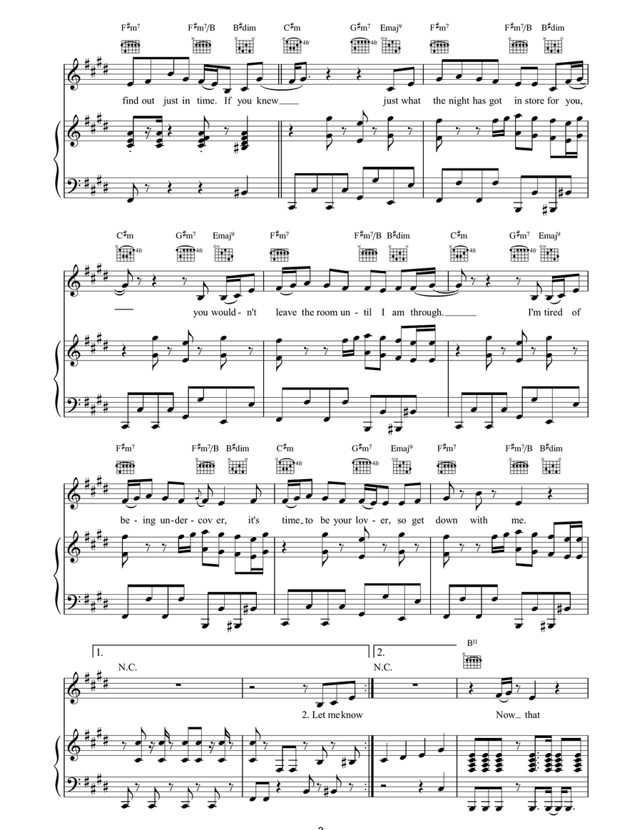 Get Down With Me Get Down With Me Piano, Vocal, Guitar scores gallery preview page 3