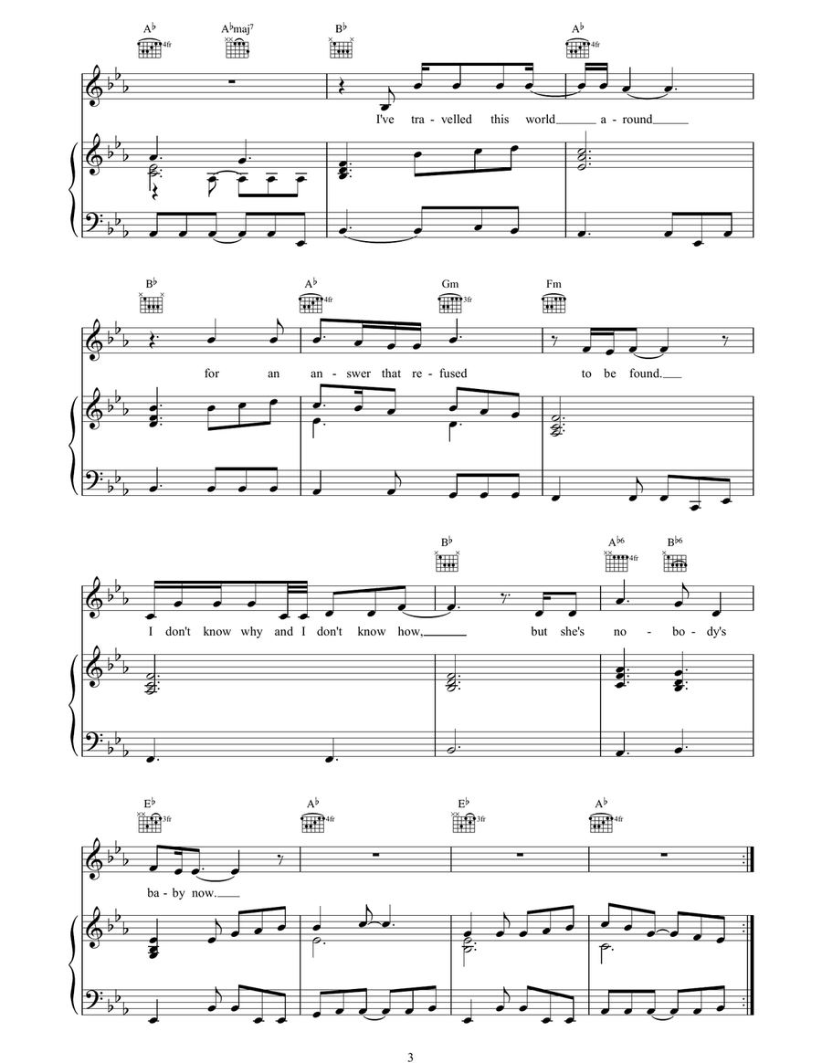 Nobody's Baby Now Acoustic Guitar scores gallery preview page 3