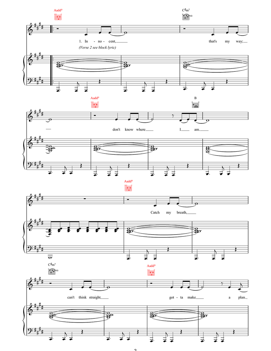 Fragile Fragile Piano, Vocal, Guitar scores gallery preview page 2