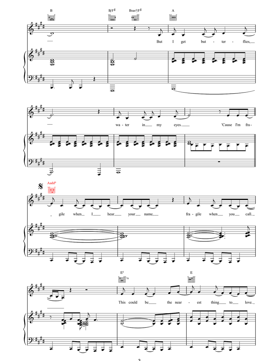 Fragile Fragile Piano, Vocal, Guitar scores gallery preview page 3