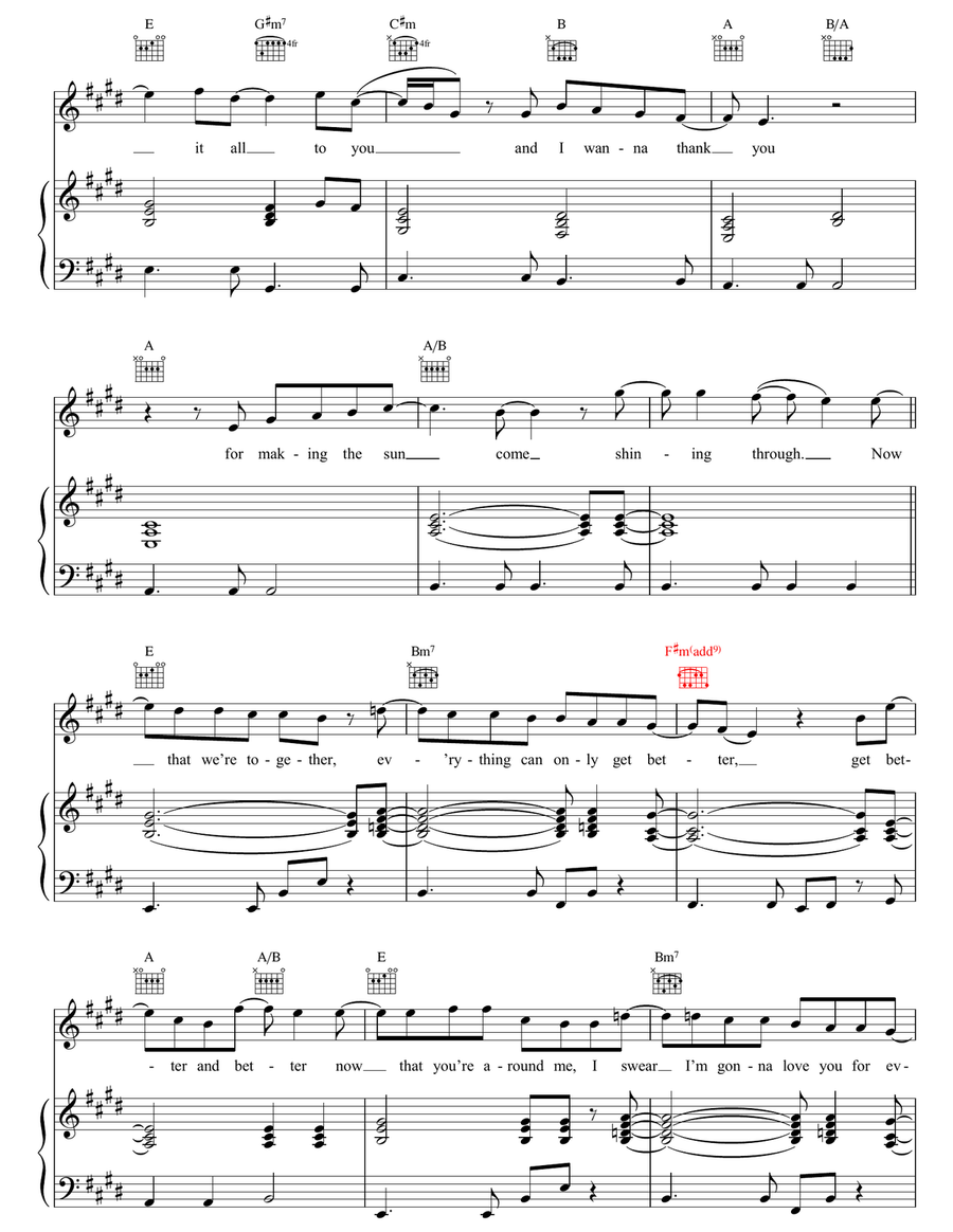 Sunshine Sunshine Piano, Vocal, Guitar scores gallery preview page 3