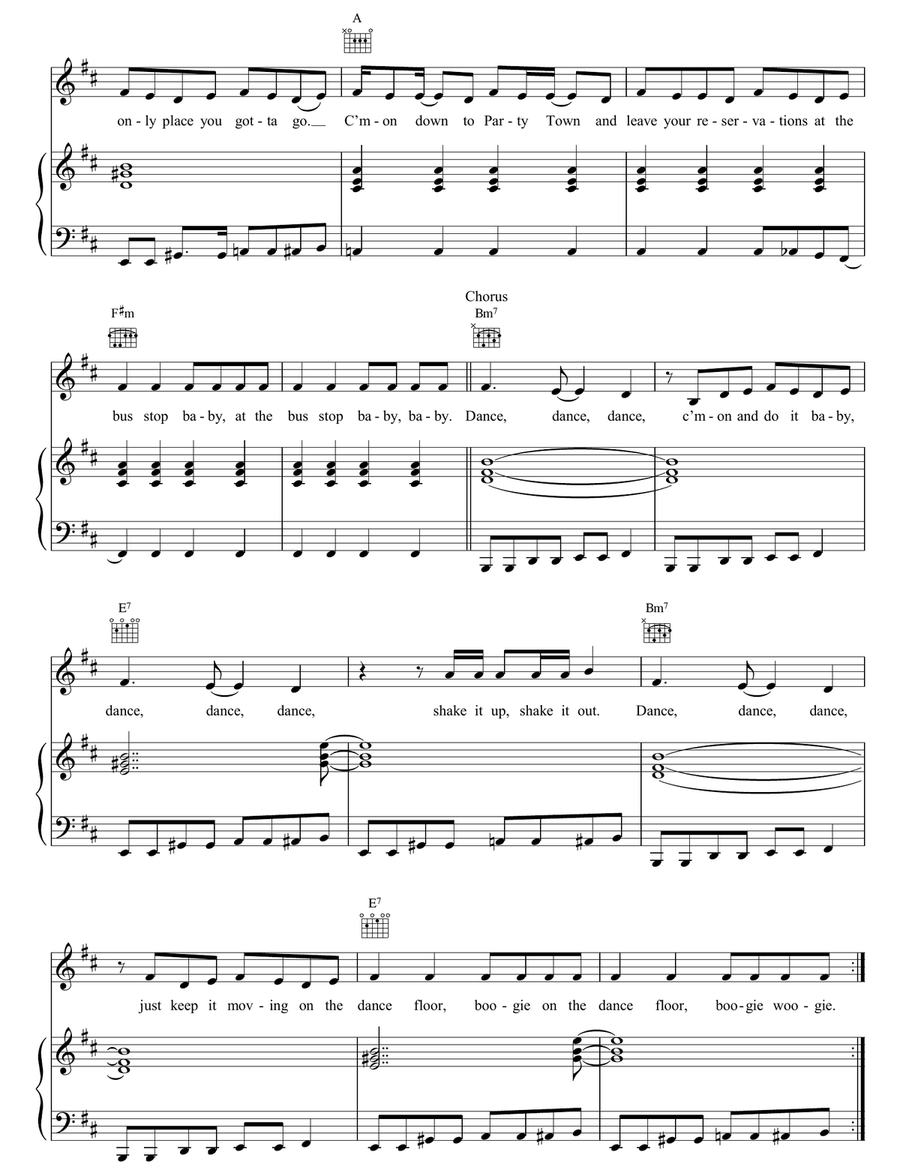 Dance, Dance, Dance Dance, Dance, Dance Piano, Vocal, Guitar scores gallery preview page 3