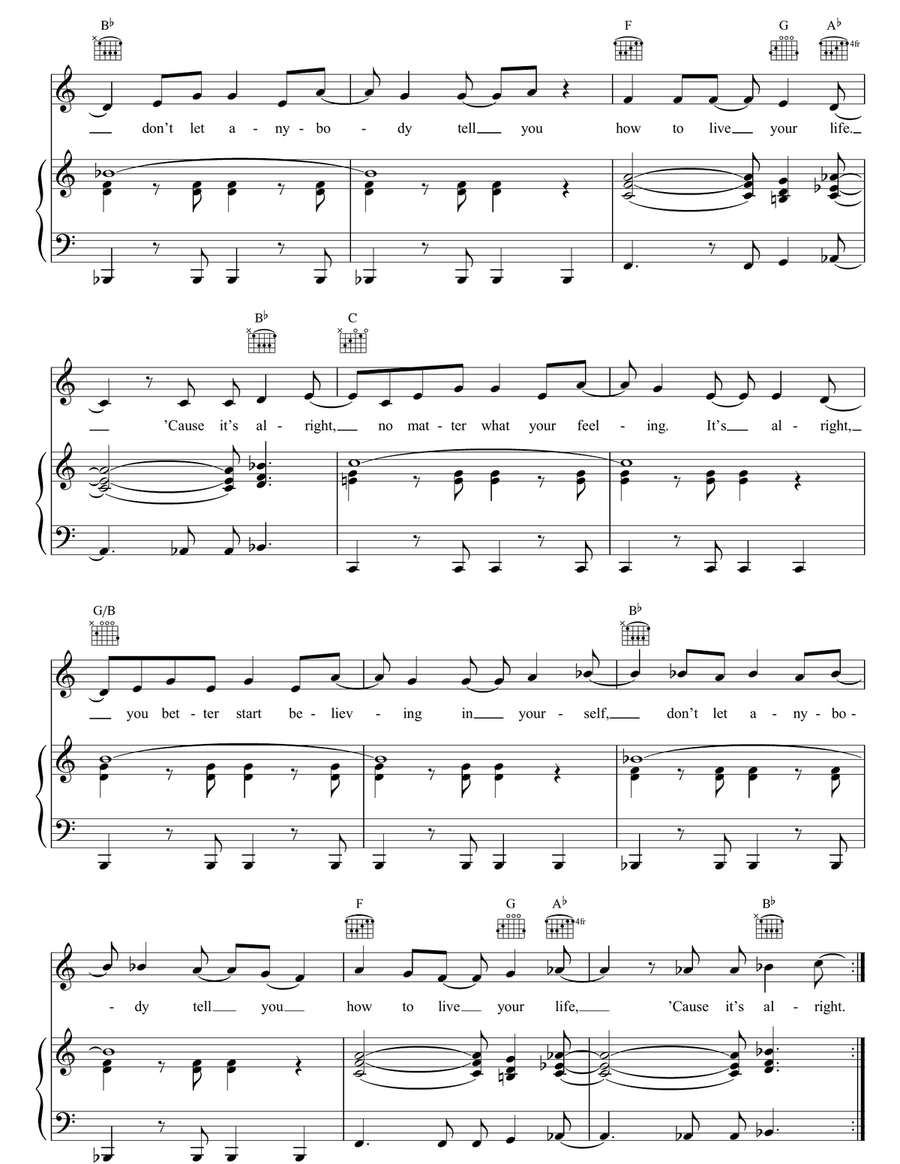 It's Alright It's Alright Piano, Vocal, Guitar scores gallery preview page 4