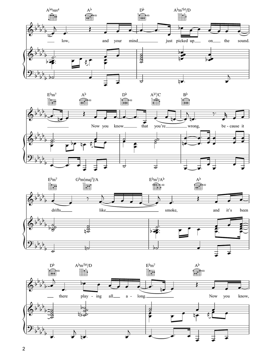 One Flight Down One Flight Down Piano, Vocal, Guitar scores gallery preview page 2