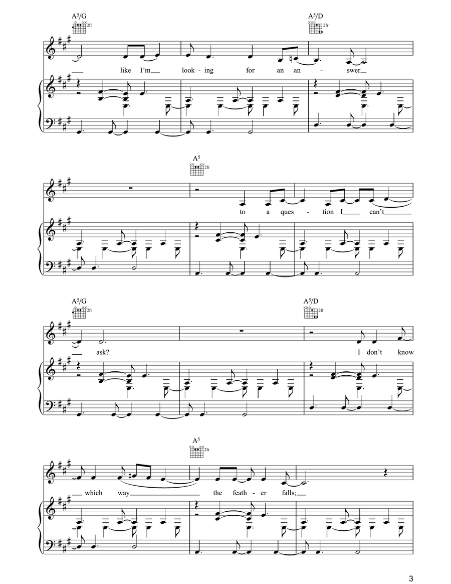 Nightingale Nightingale Piano, Vocal, Guitar scores gallery preview page 3