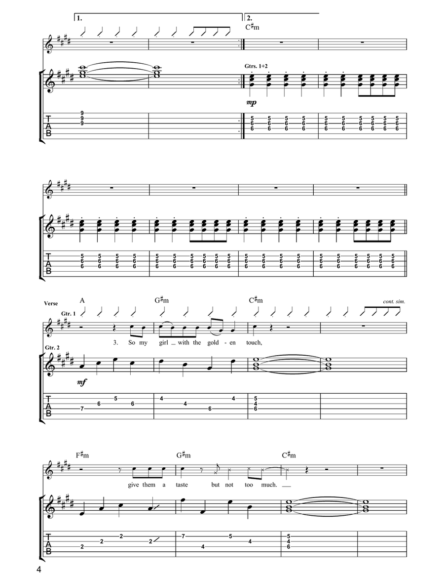 Golden Touch Golden Touch Guitar Tablature scores gallery preview page 4