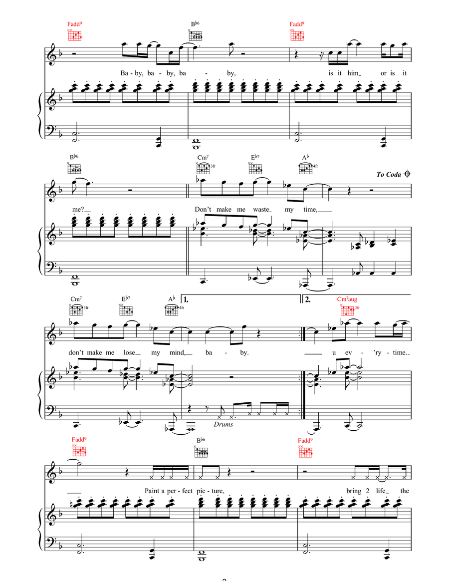 The Beautiful Ones The Beautiful Ones Piano, Vocal, Guitar scores gallery preview page 2