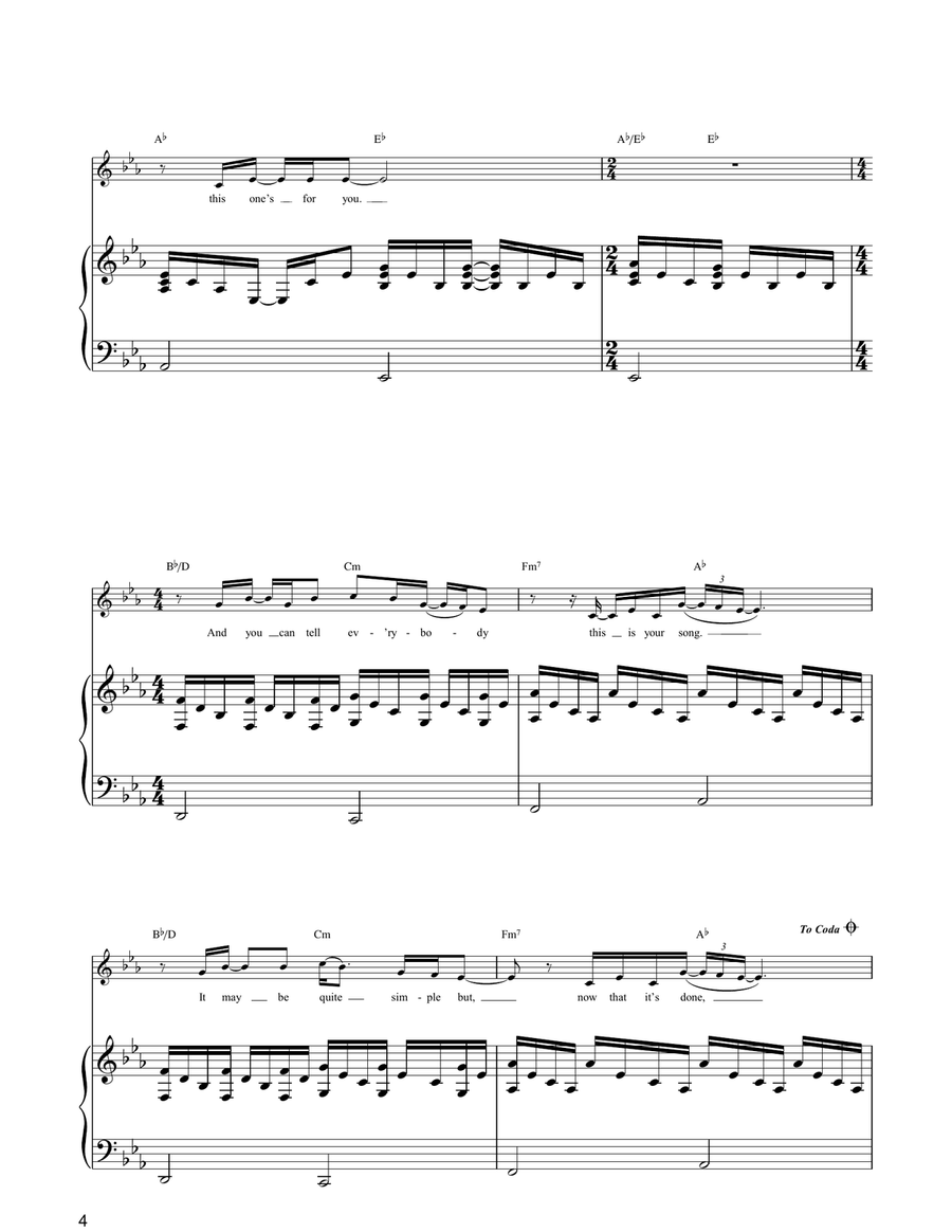 Your Song Your Song Piano, Vocal, Guitar scores gallery preview page 4