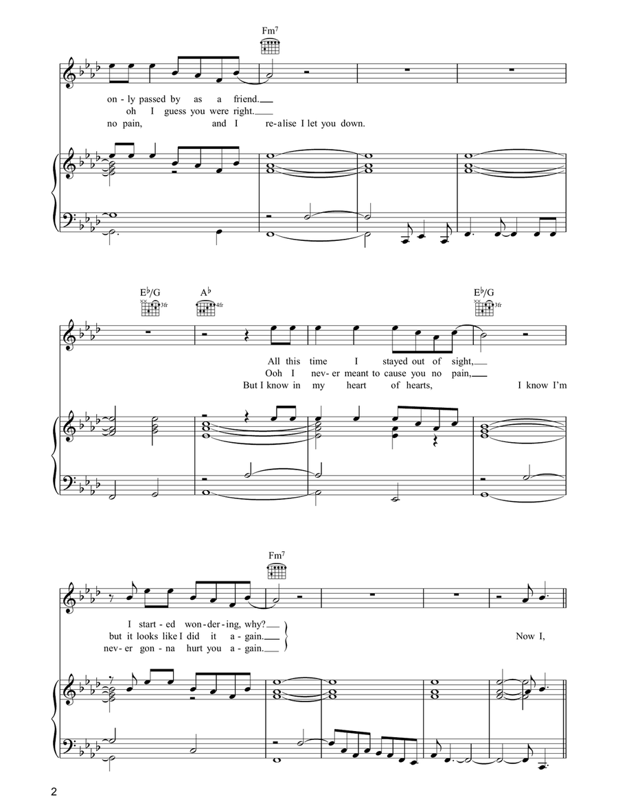 I Wish It Would Rain Down Piano, Vocal, Guitar scores gallery preview page 2