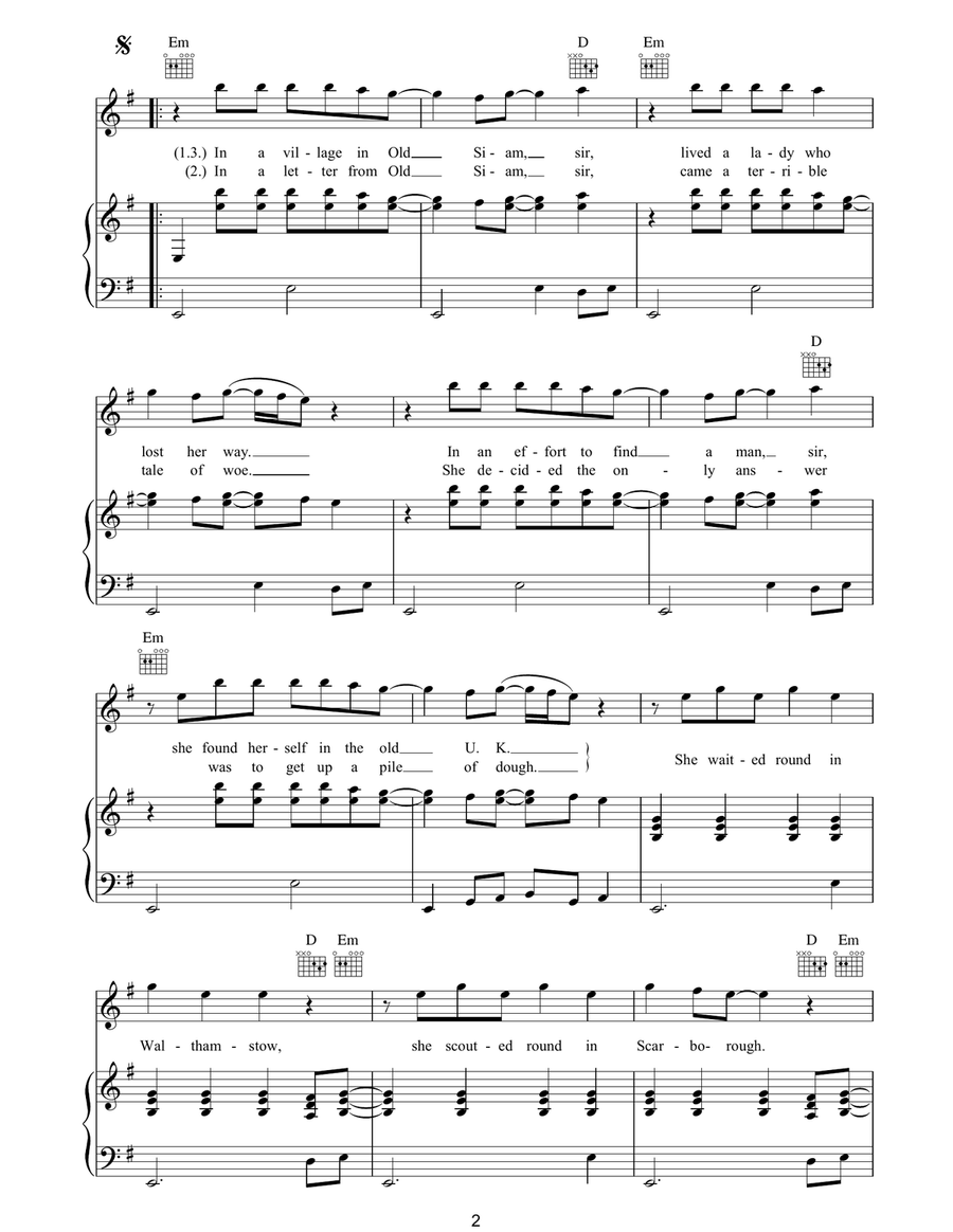 Old Siam, Sir Acoustic Guitar scores gallery preview page 2