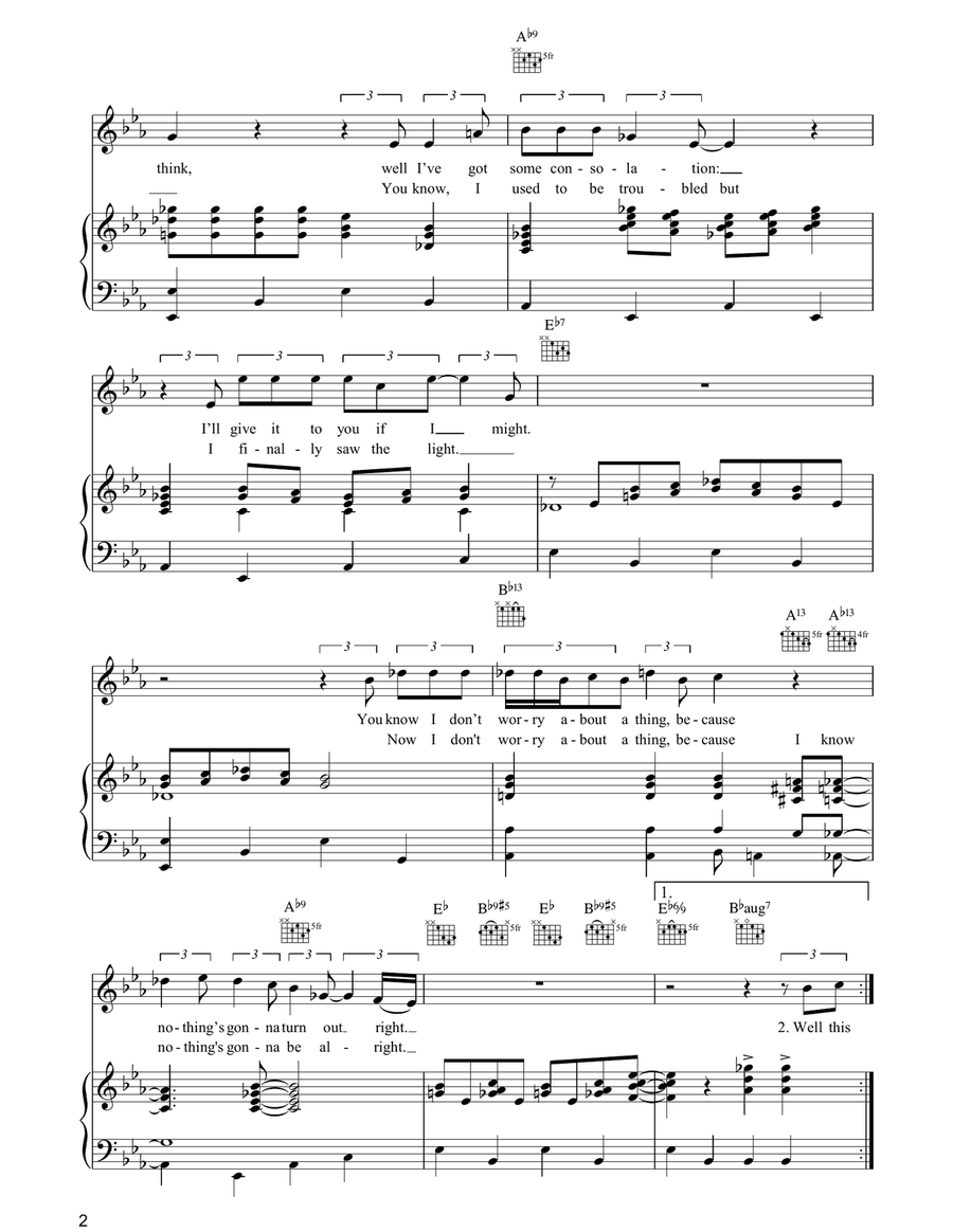 Don't Worry About A Thing Piano, Vocal, Guitar scores gallery preview page 2