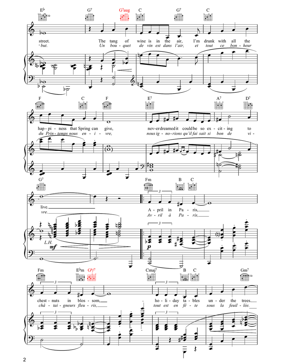 April In Paris April In Paris Piano, Vocal, Guitar scores gallery preview page 2
