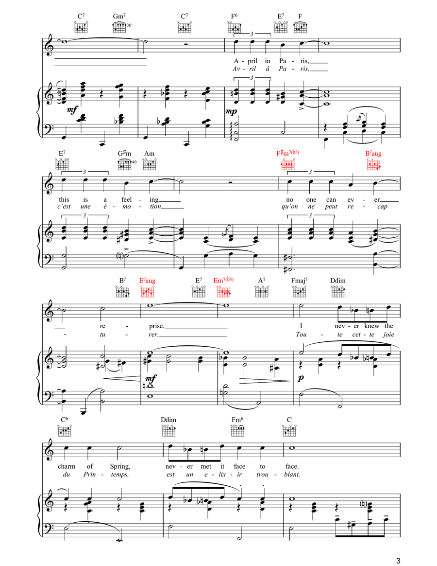 April In Paris April In Paris Piano, Vocal, Guitar scores gallery preview page 3