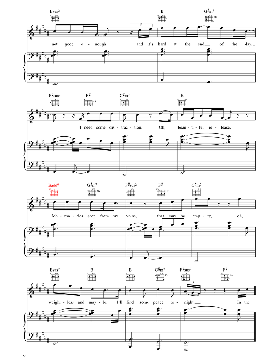 Angel Angel Piano, Vocal, Guitar scores gallery preview page 2