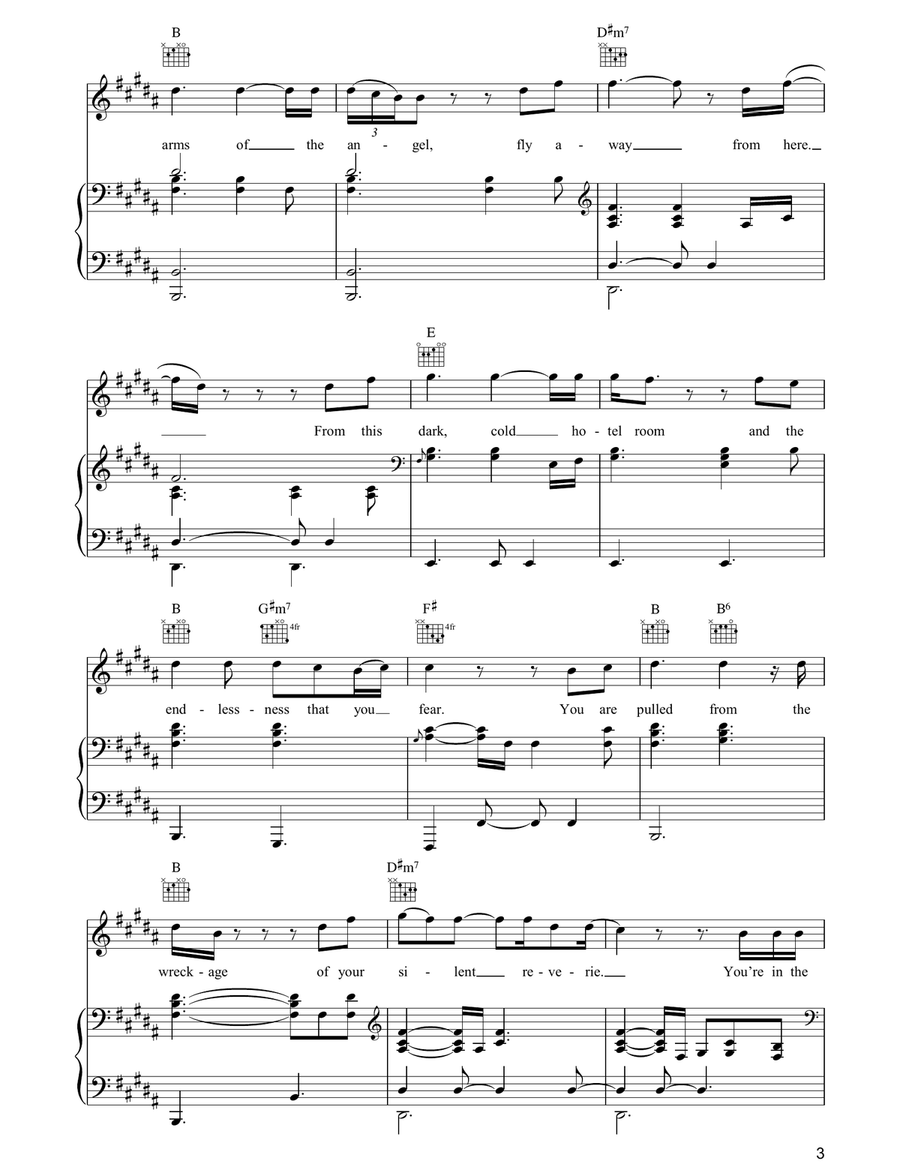 Angel Angel Piano, Vocal, Guitar scores gallery preview page 3