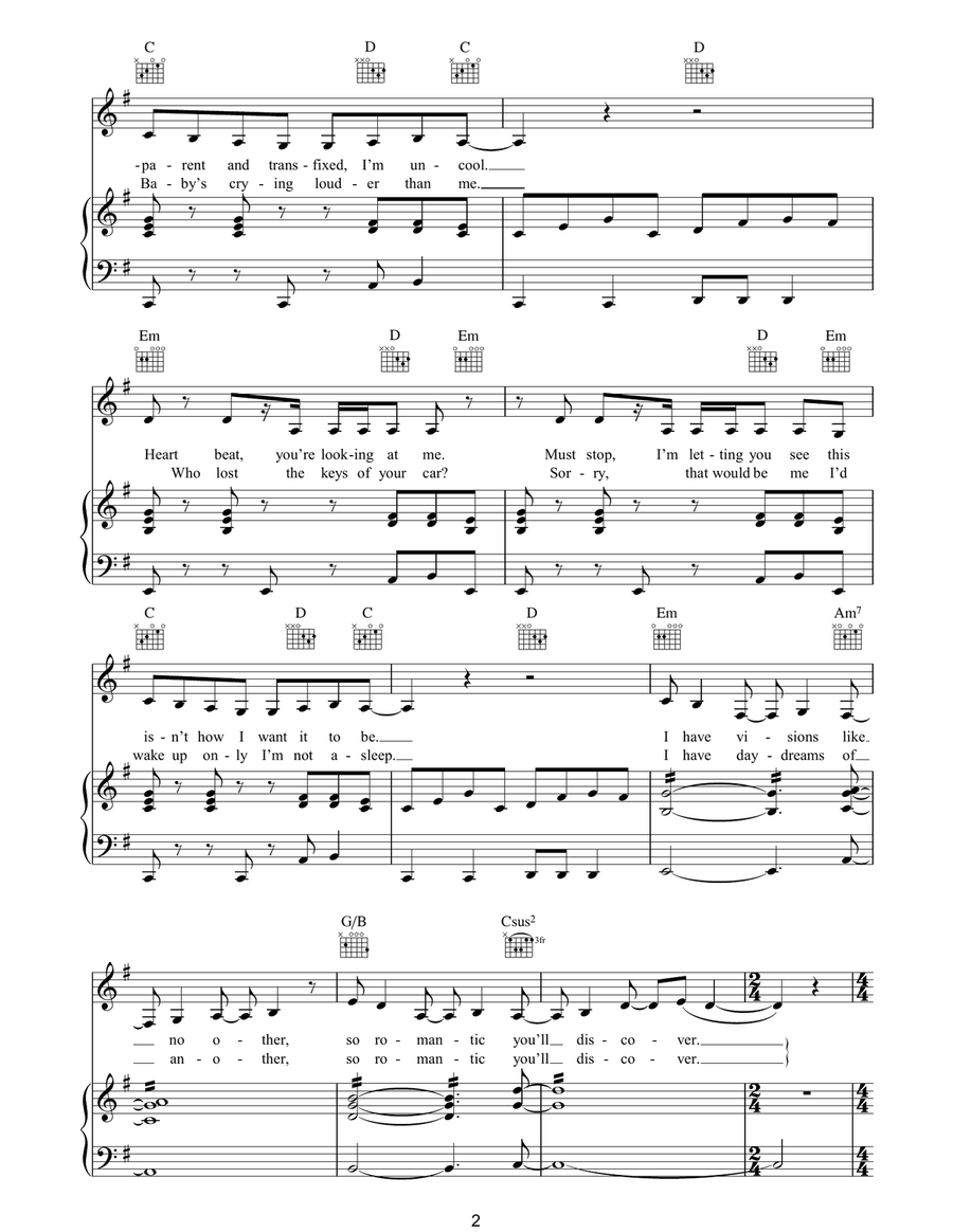 Humdrum Humdrum Piano, Vocal, Guitar scores gallery preview page 2