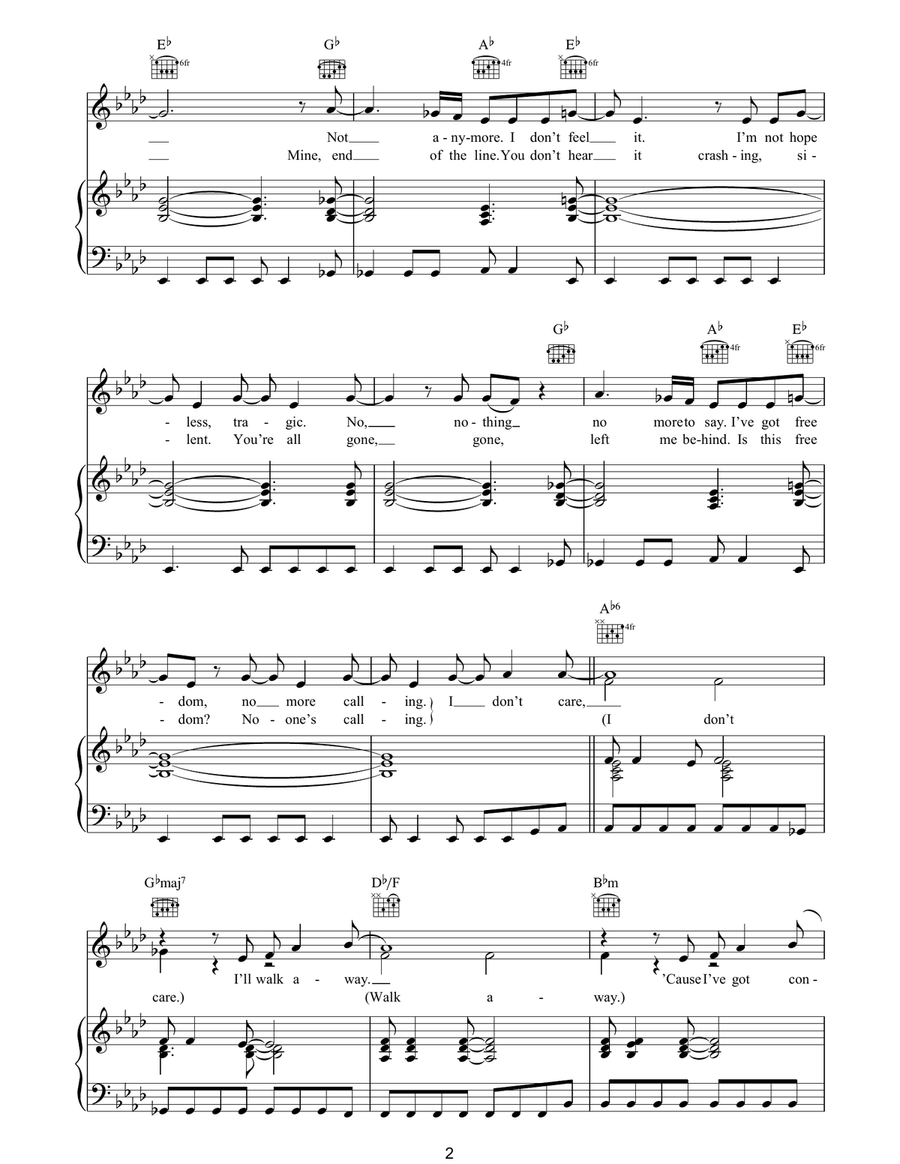 Confidence For Quiet Confidence For Quiet Piano, Vocal, Guitar scores gallery preview page 2
