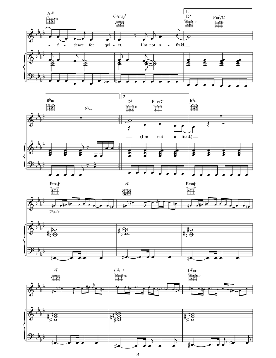 Confidence For Quiet Confidence For Quiet Piano, Vocal, Guitar scores gallery preview page 3