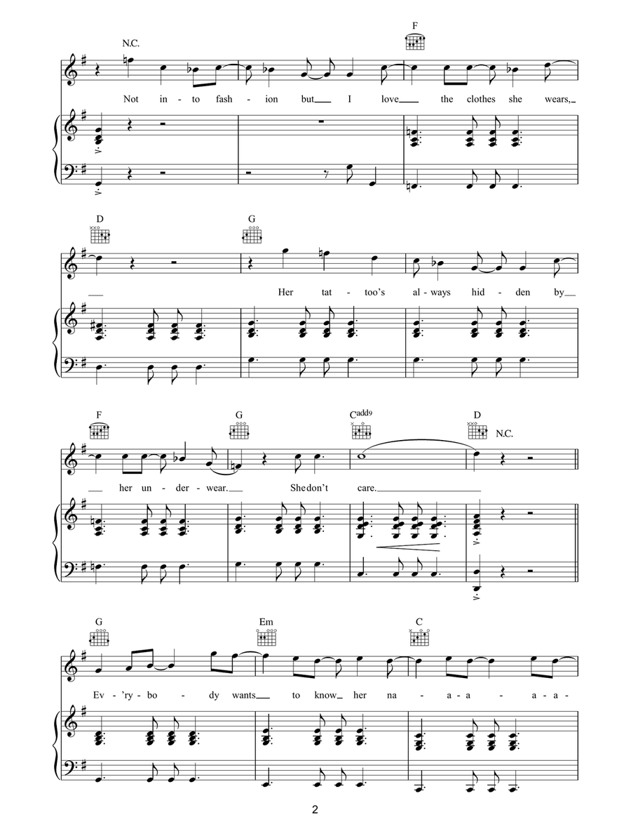 Five Colours In Her Hair Five Colours In Her Hair Piano, Vocal, Guitar scores gallery preview page 2