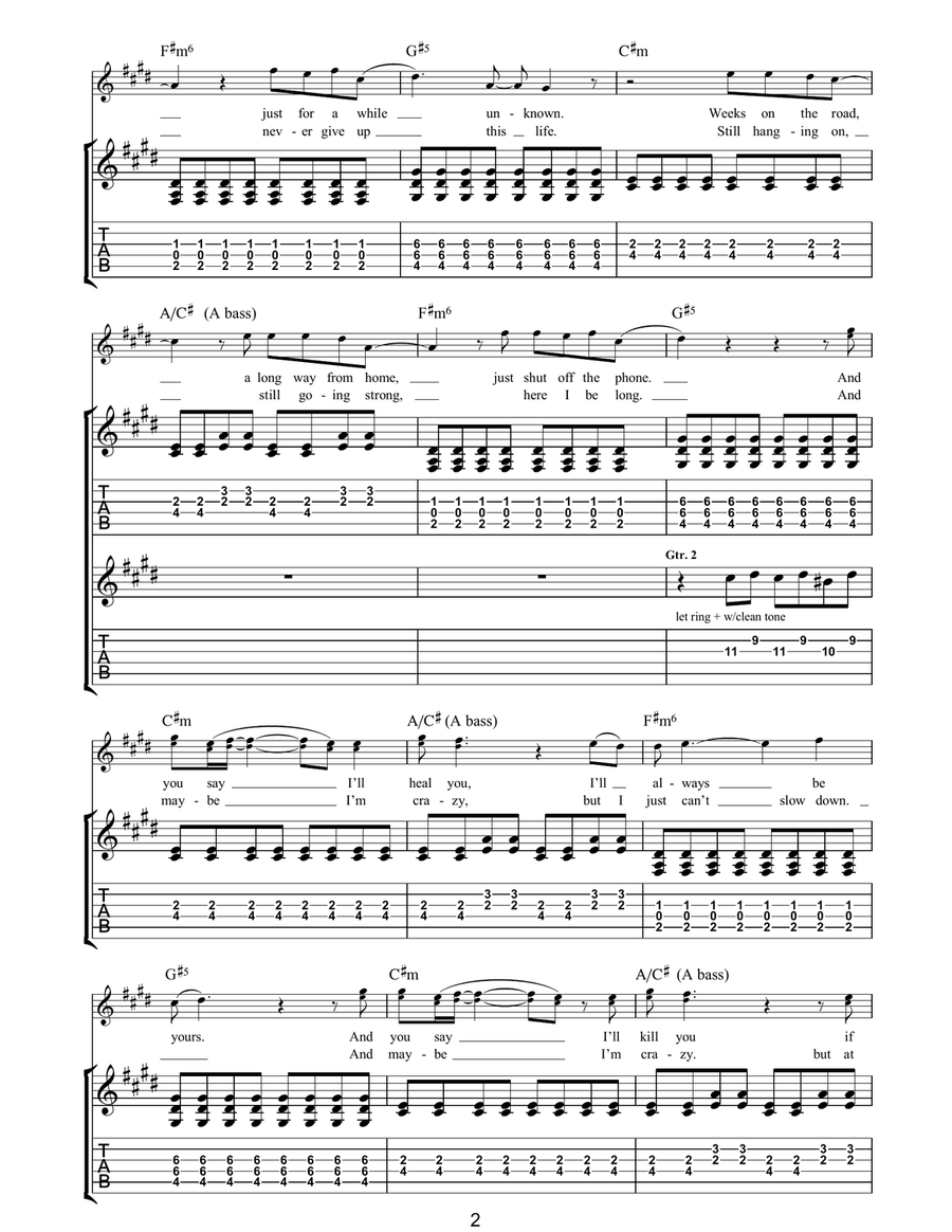 First Day Of My Life Guitar Tablature scores gallery preview page 2
