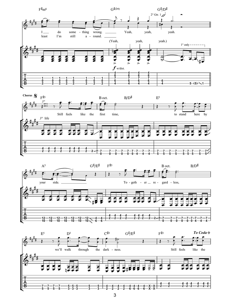 First Day Of My Life Guitar Tablature scores gallery preview page 3